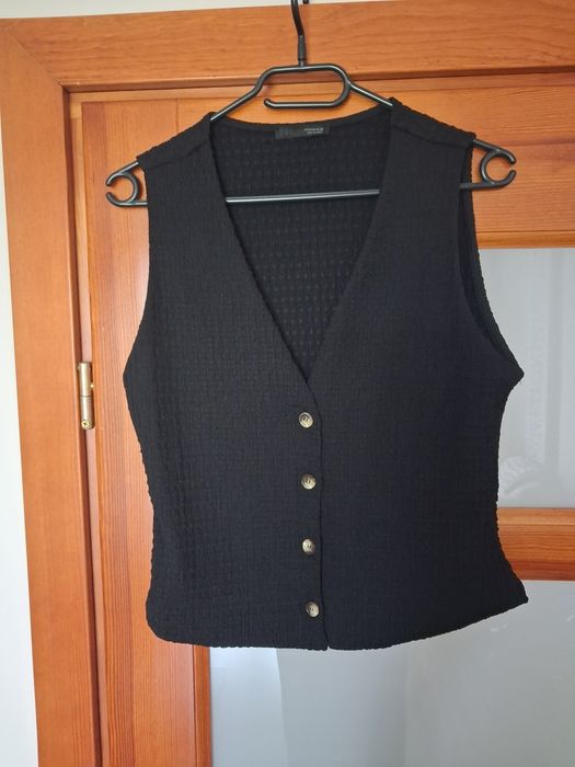 Kamizelka Zara 38 M czarna nowa wafel