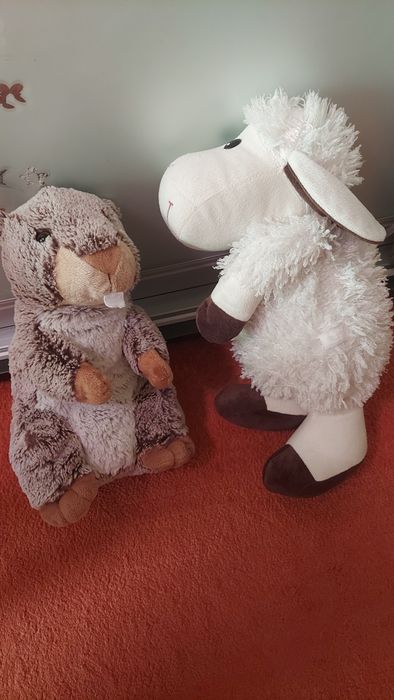 Мякі іграшки бобер та баранчик