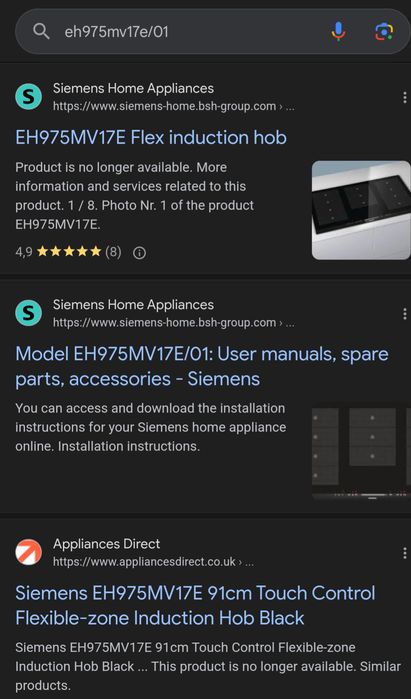 Placa Inducao 90cm Siemens EH975MV17E (vidro estalado)