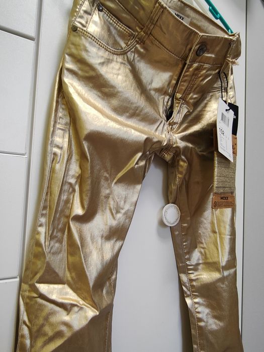 Брюки позолоченные.  Mexx! 152 skinny fit.  И 122  Яркие штаны. Тренд