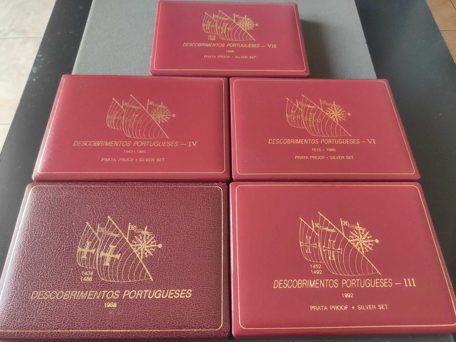 5 Estojos Moedas PROOF Descobrimentos Vazios