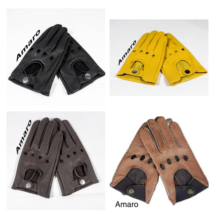 Luvas em Pele/Couro Vintage/Retro/Clássicas para Condução de Carro/Moto/Dia Dia(4 Cores)|NOVAS