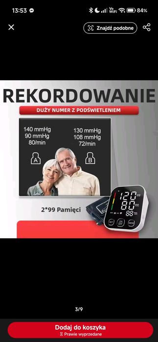 Nowy Ciśnieniomierz baterie lub ładowarka USB C