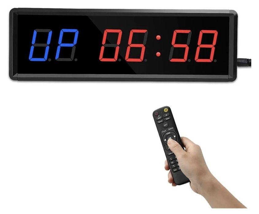 Timer siłowni, Minutnik na siłownię, interwał czasowy LED Cyfrowy zegar ścienny z odliczaniem Zegar fitness, Zegar w dół/w górę Stoper do domu