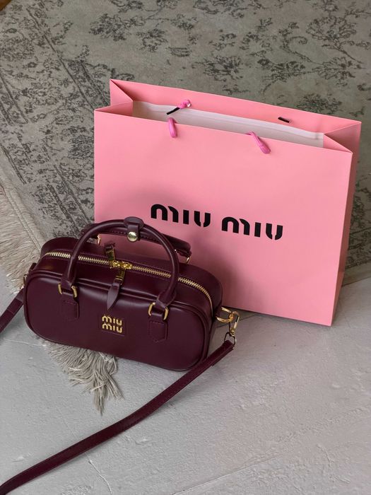 Сумка Miu Miu Arcadie бордовая черная через плечо Миу Миу
