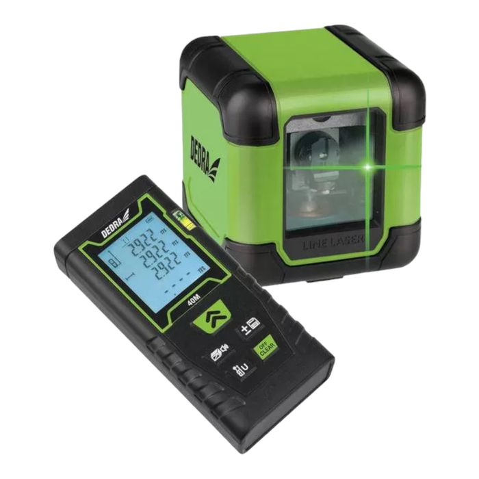 Zestaw Narzędzi -Laser Krzyżowy Zielony + Dalmierz Laserowy Mc0920