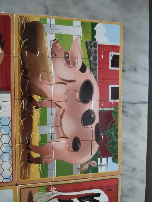 4 puzzles de madeira