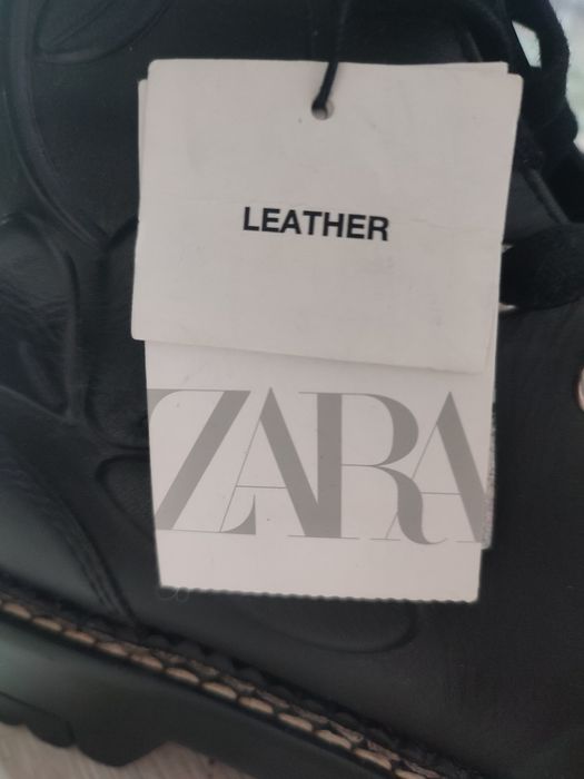ZARA botki motocyklowe skórzane  nowe