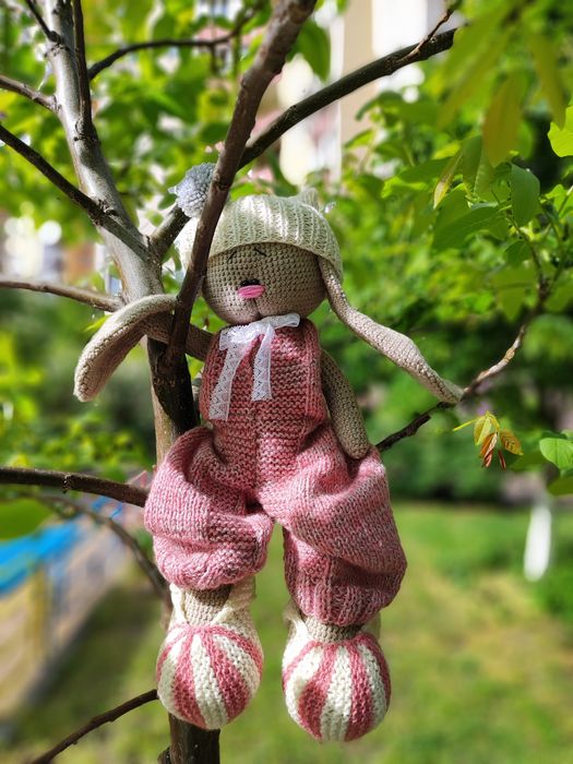 Іграшка зайченя. Тільда. Ручна робота. В'язана іграшка. Зайка.
