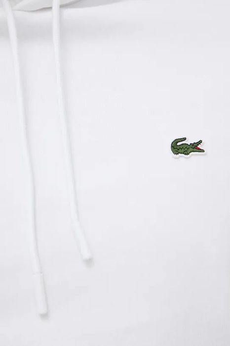 Bluza z kapturem biała z logo Lacoste M