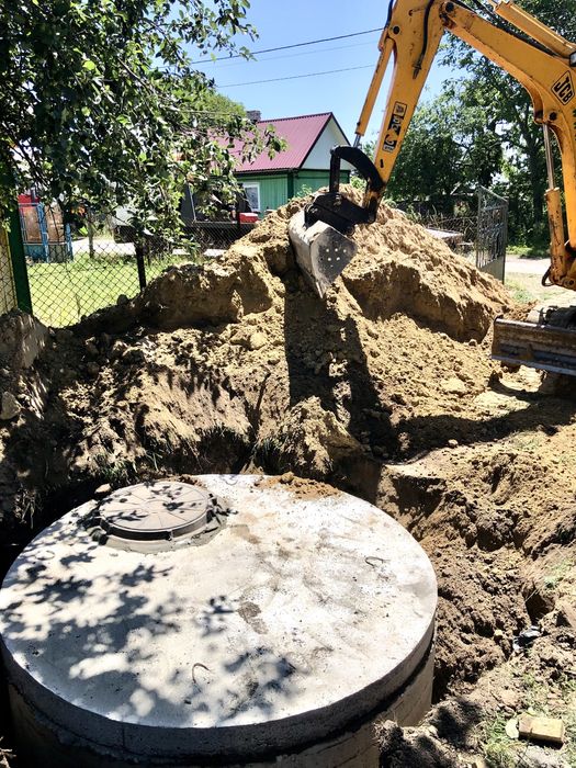 Монтаж каналізації.Бетонні кільця.Септики.