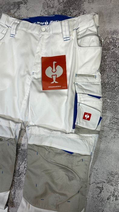 Робочі штани engelbert strauss cordura біло-сірі для малярів motion 2020 нові 56 розмір XL