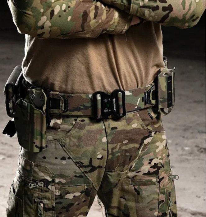 Pas taktyczny bojowy WOLF Carbon Combat QR dwuczęściowy Molle multi cam wojskowy survival
