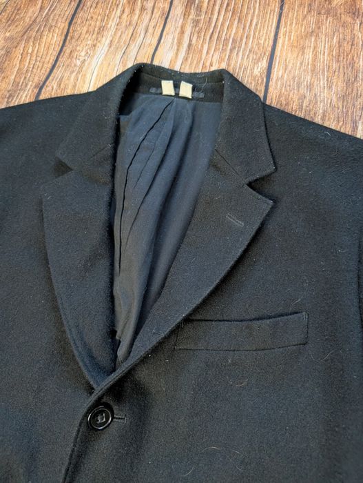 Czarny płaszcz wełniany Uniqlo wool coat jesienny jesień