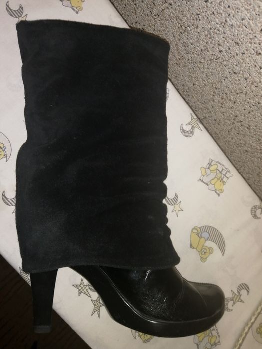 Зимние женские сапоги Prada натуральный замш