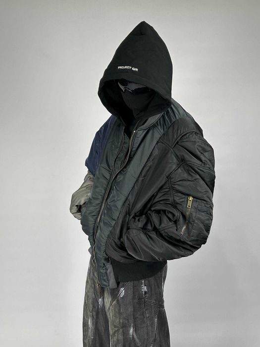 Project GR бомбер черный куртка різнокольорова зіпка курточка S M L