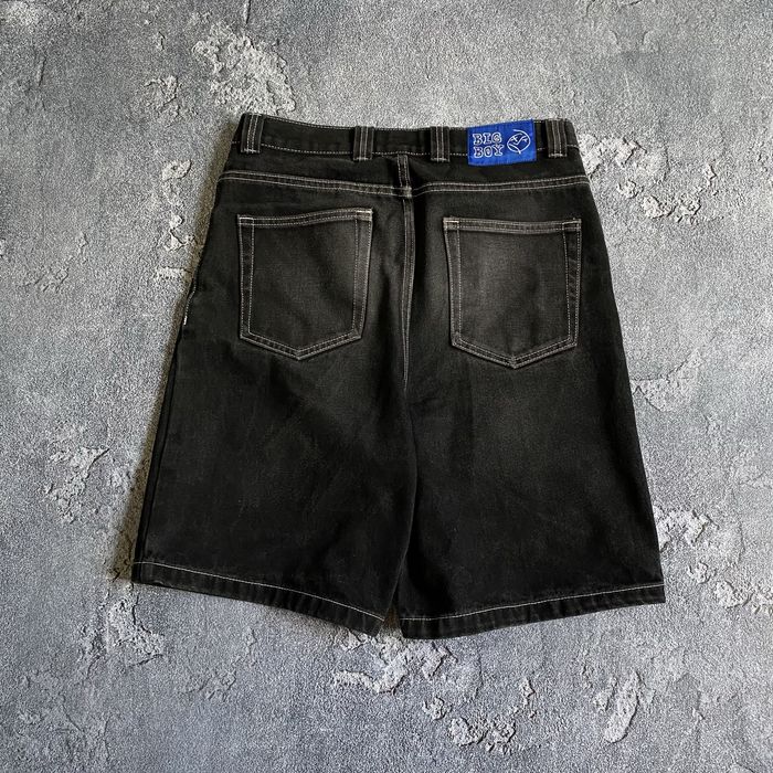 Шорти від polar big boy джинсові чорні оверсайз, вільний крой біг бой