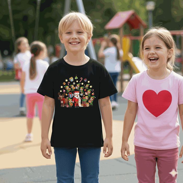 Koszulka dziecięca czarna świąteczny minecraft prezent święta 116