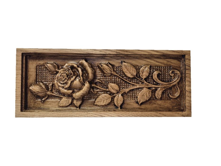 Róża – dekoracja ścienna z drewna dębowego 12,5 x 32 cm