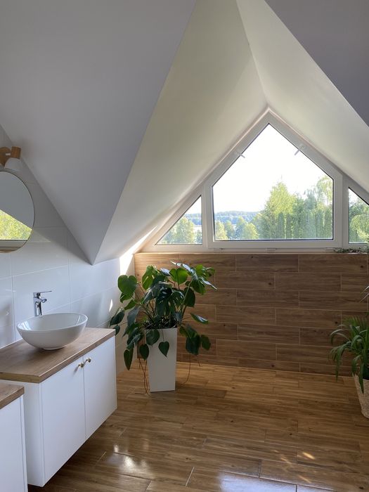 Wolne 4-6.01!Domek nad jeziorem z balią jacuzzi na Mazurach 2-12 os.