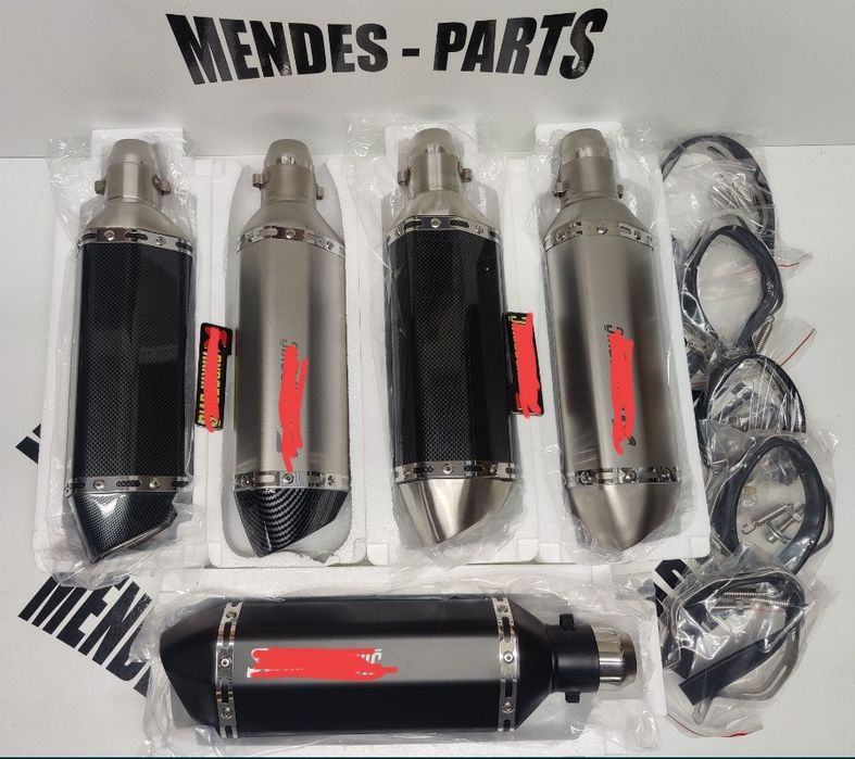 Ponteira de moto tipo akrapovic 37cm
