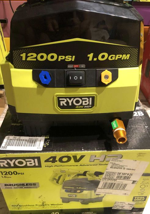 Потужна безщіткова акумуляторна мийка Ryobi 40V HP RY40HPPW12 80ат США