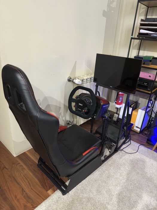 Volante thrustmaster + cadeira + monitor