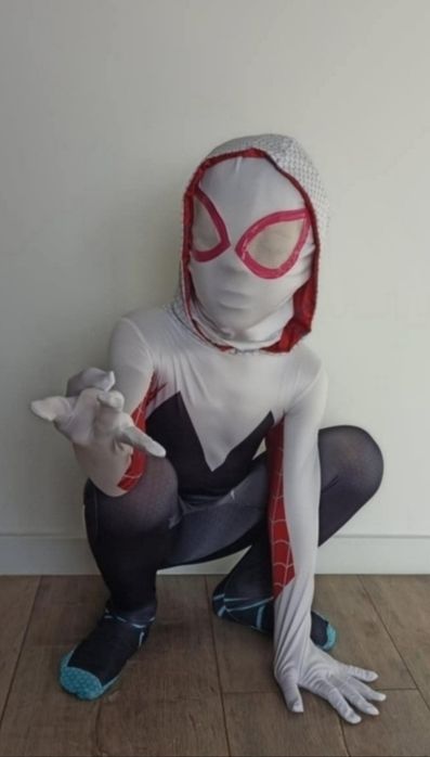 Nowy strój kostium Spiderman Gwen Stacy Ghost Spider Spidey Marvel (Rozm.120)