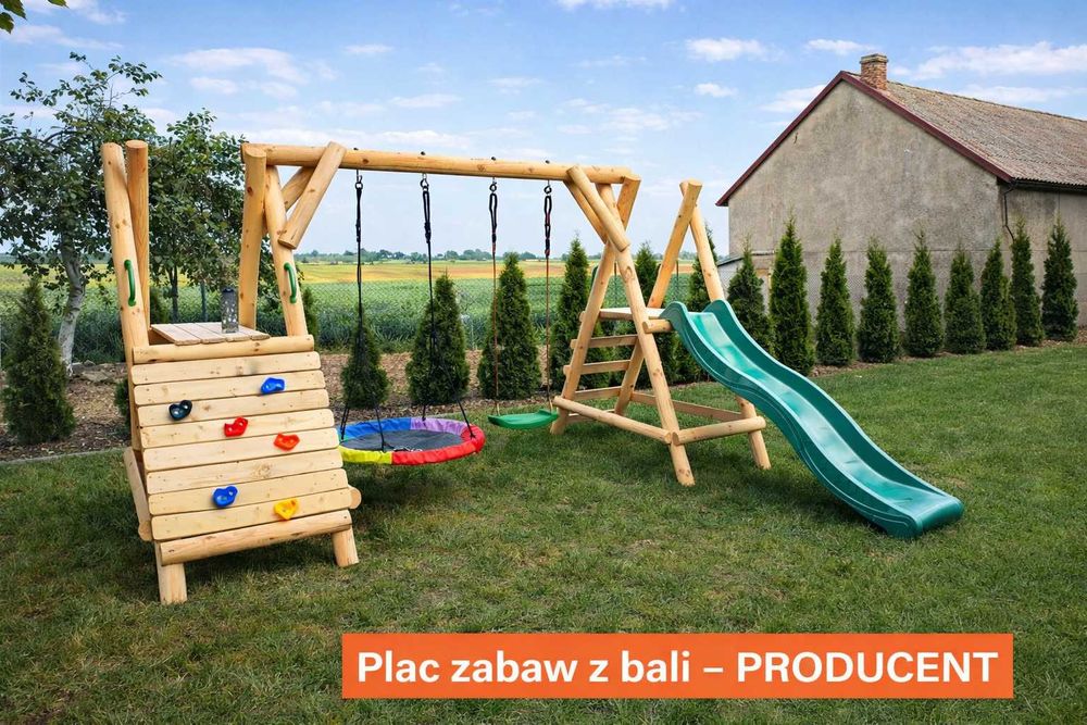 Plac Zabaw Huśtawka Ogrodowa z Bali Ścianka Wspinaczkowa TYMEK