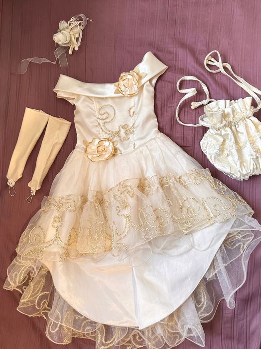 5-6 лет выпускное платье для девочки белое нарядное праздничное