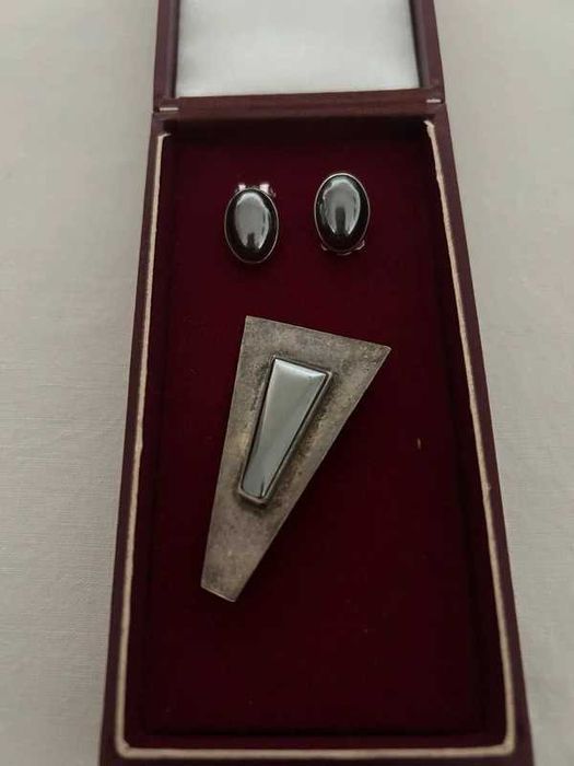 zestaw biżuterii srebro i hematyt