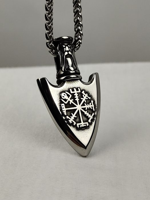 NOWY Naszyjnik wisiorek męski stalowy viking nordycki grot