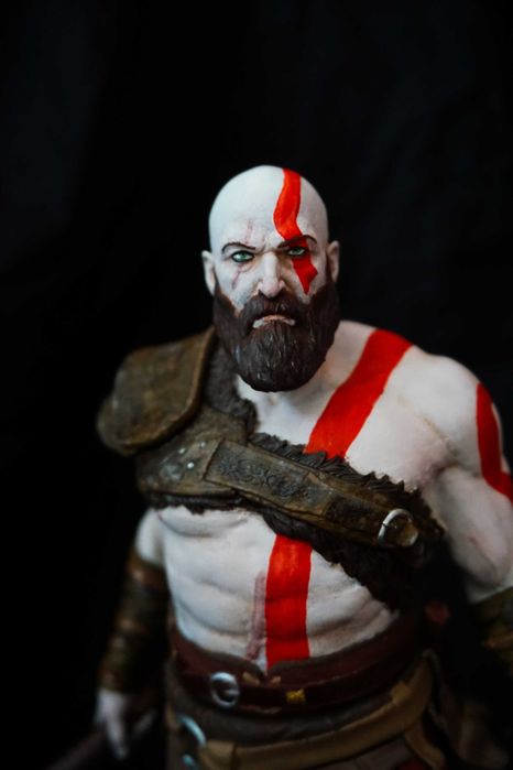Figurka Kratos, God Of War, Druk 3D, Ręcznie Malowana, Żywica
