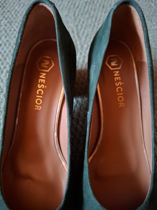 Czółenka Neścior, zielone, 37, skóra