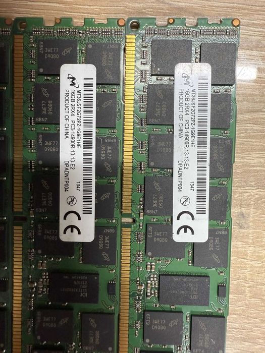 Оперативна памʼять серверна Micron 4 шт по 16Gb PC3 14900R робоча