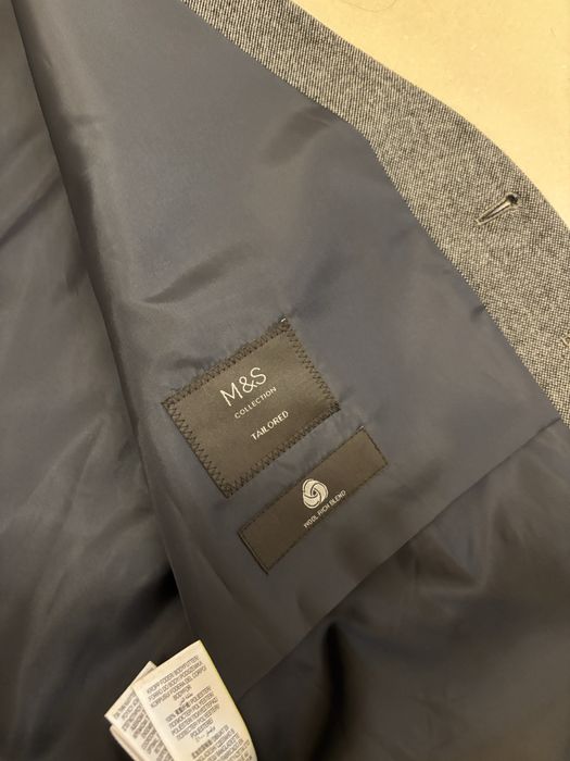 Szara welniana kamizelka m&s garniturowa uniwersalna