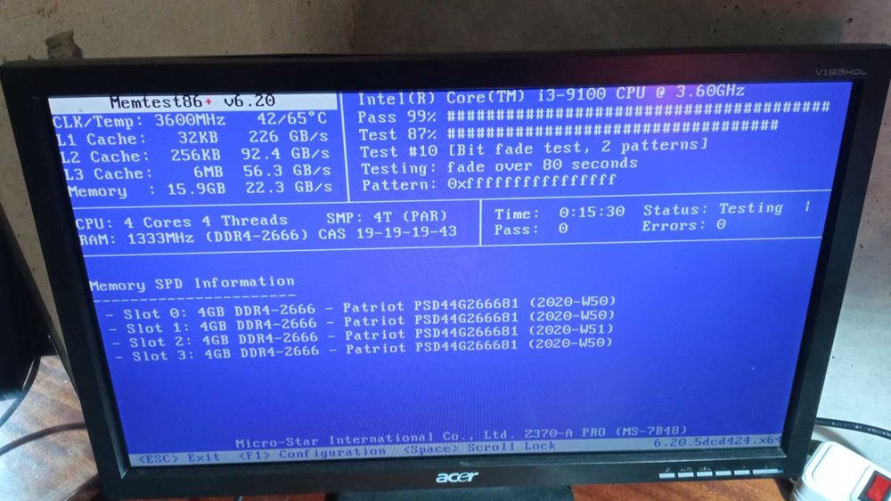 Оперативная память Patriot 4GBX4 шт(16GB)/2666Mhz/DDR4