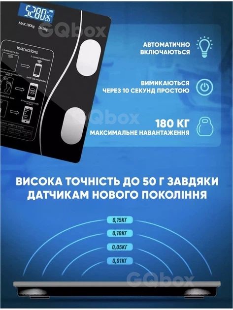 Смарт-ваги SmartLife Bluetooth: Аналізатор складу тіла + Додаток