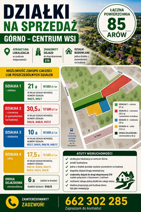 Działki budowlane - Górno - WZ