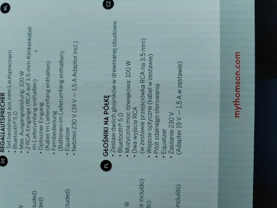 Głośniki bluetooth Thomson WS602D nowe UO