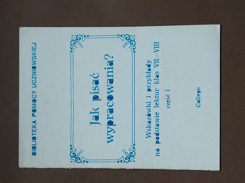 Książka Jak pisać wypracowania klasa 7 i 8 1992rok
