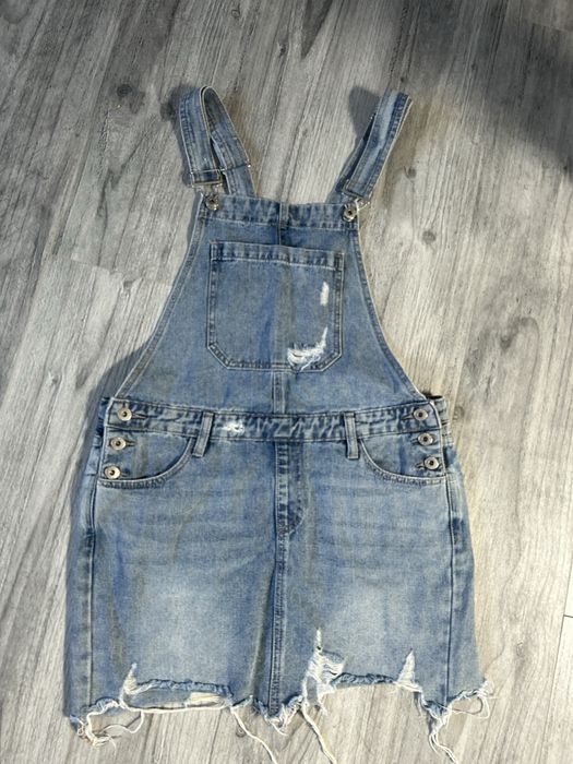 Ogrodniczki ze spódniczką jeansowe XL