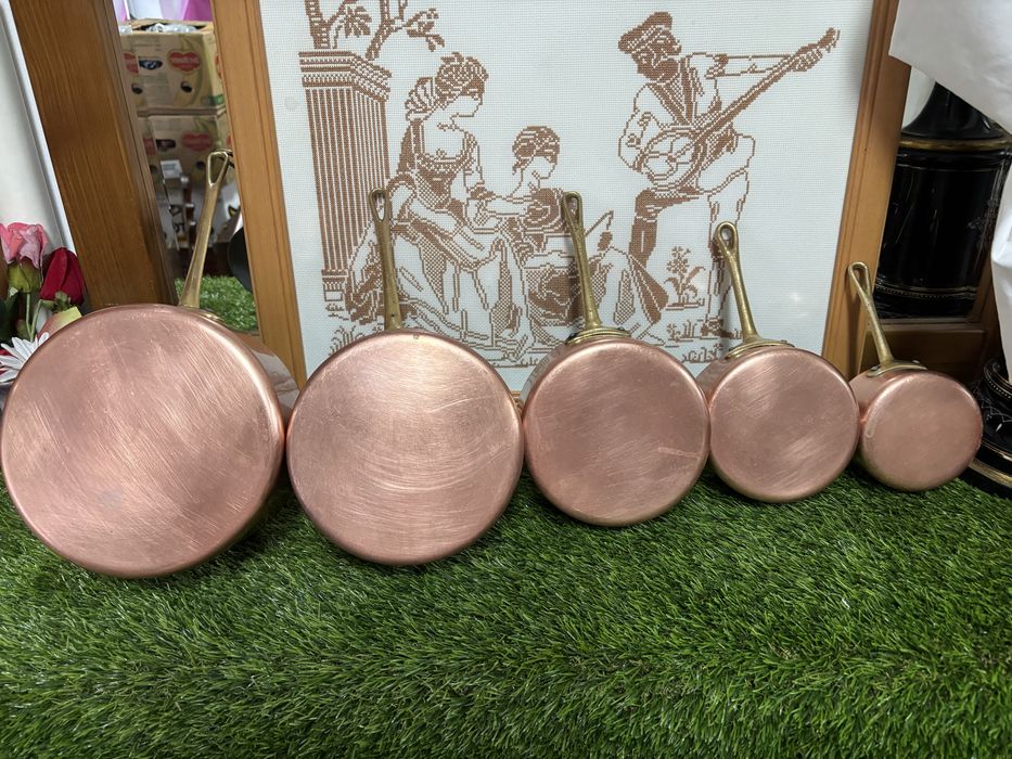 Conjunto de tachos em cobre