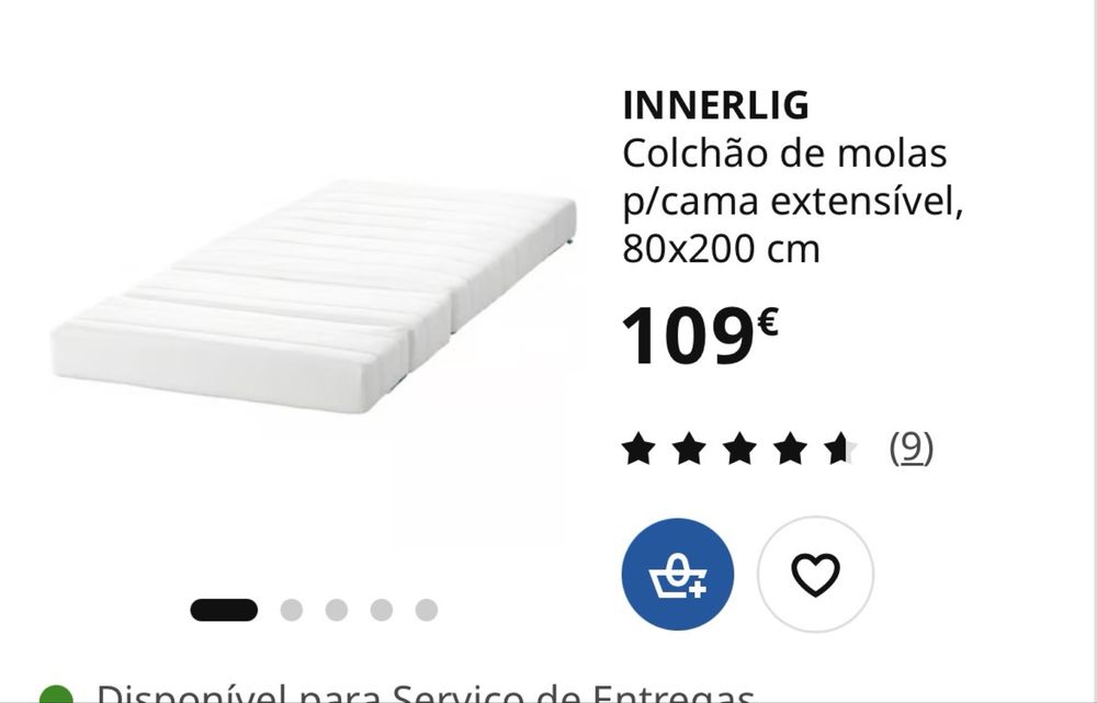 2 Camas extensíveis ikea SUNDVIK com estrado e colchão
