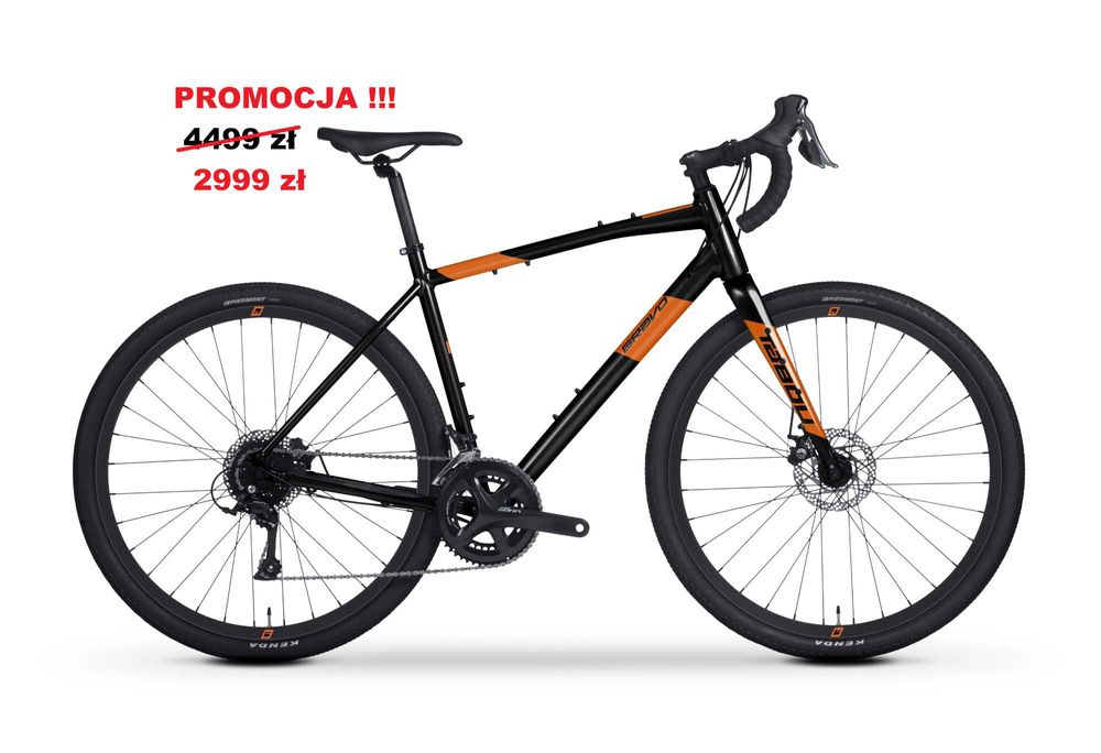 PROMOCJA !!! Rower Gravel TABOU 28 GRAVO 2.0 Black/Orange rozmiar ramy S/M/L