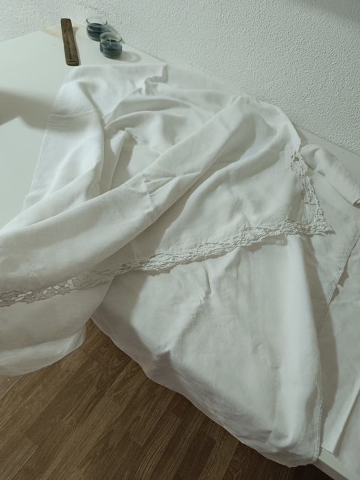 Lençol branco bordado com 80*110cm