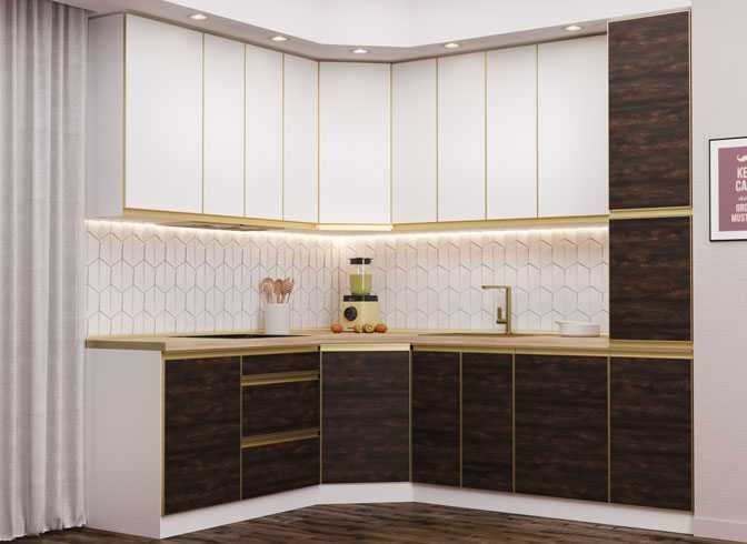 Кухня Альта (фасад в алюмінієвій рамці) посекційно під вашу кухню