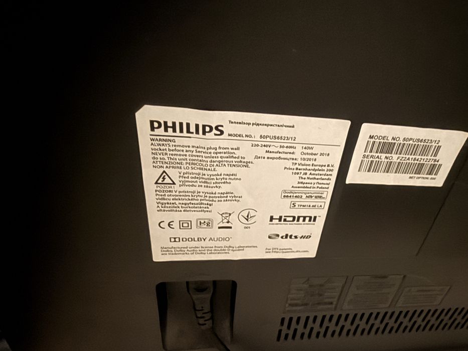 Telewizor PHILIPS 50PUS6523/12 50" LED 4K