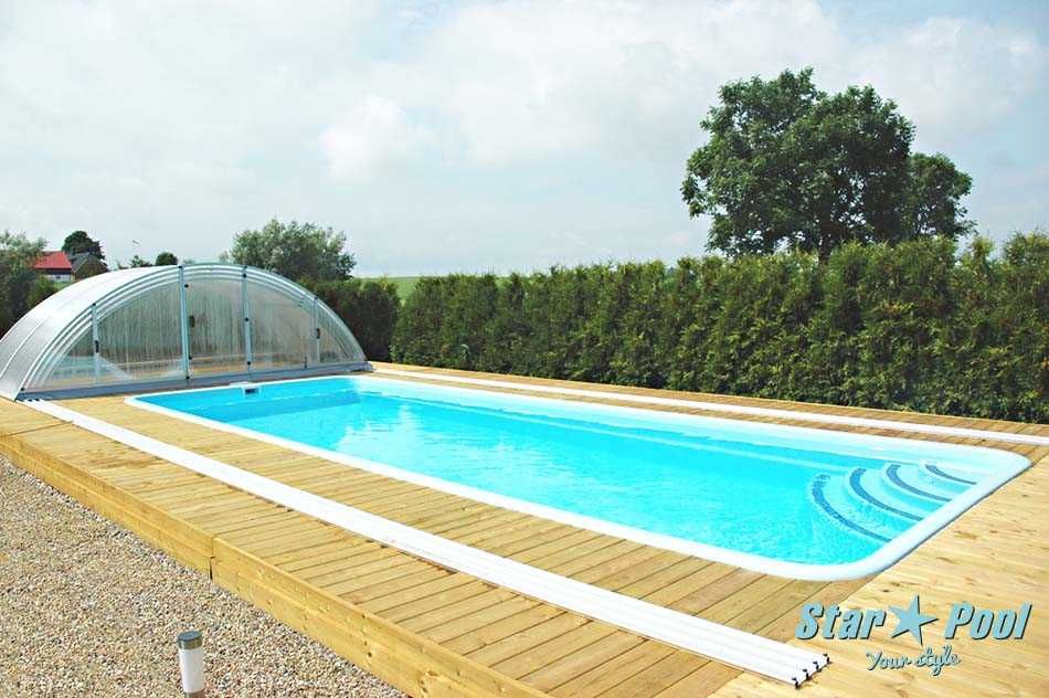 Basen z laminatu 6,2x3,25x1,55m poliestrowy zestaw PODSTAWOWY, Lampy