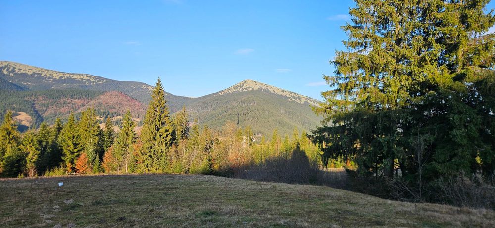 Земельна ділянка в Поляниці, 10 хв до витягів, краєвид на Хом'як
